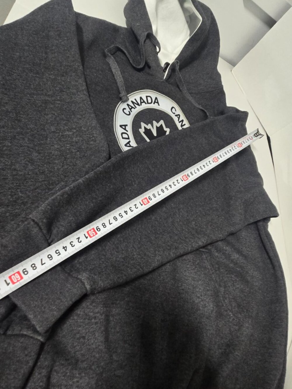 River Wear Canada Hoodie XL Charcoal Gray Maple Leaf Pullover Fleece Sweatshirt - Picture 7 of 12